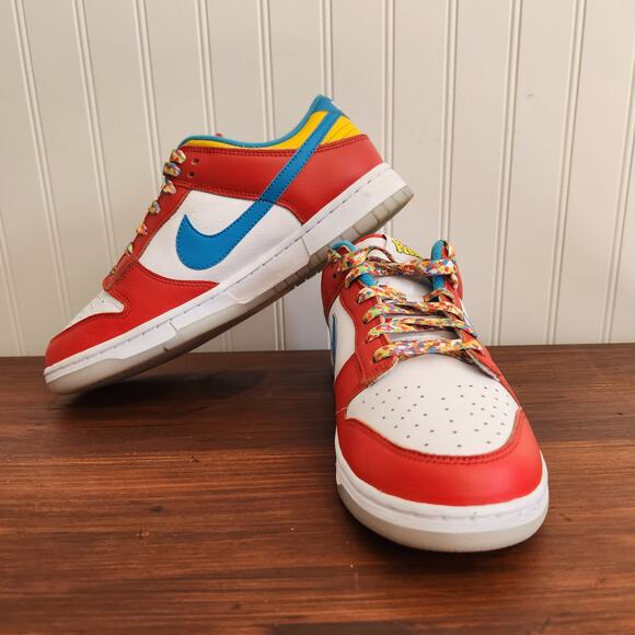 Nike Size 9M/10.5W Low Dunk‎ Fruity Pebbles Red/Blue/Yellow Pre-owned Good Clean - Picture 12 of 15